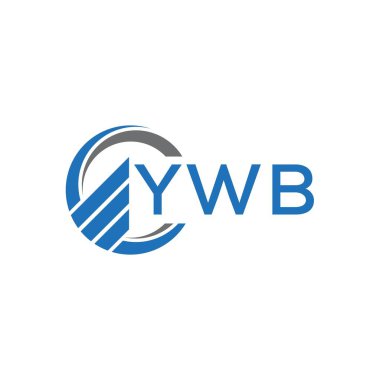 Beyaz arka planda YWB Flat muhasebe logosu tasarımı. YWB 'nin yaratıcı harflerinin baş harfleri Grafik Harfi Logosu. YWB işletme finans logosu tasarımı.