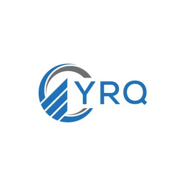 Beyaz arka planda YRQ Düz Muhasebe logosu tasarımı. YRQ yaratıcı harflerin baş harfleri grafik harfi logosu konsepti. YRQ işletme finans logosu tasarımı.