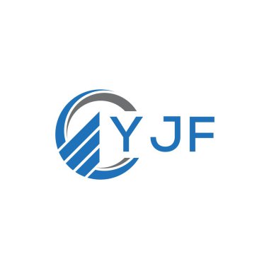 Beyaz arka planda YJF Düz Muhasebe logosu tasarımı. YJF 'nin yaratıcı harflerinin baş harfleri, grafiksel logo konsepti. YJF işletme finans logosu tasarımı.