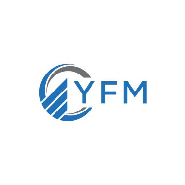 Beyaz arka planda YFM Flat muhasebe logosu tasarımı. YFM yaratıcı harflerin baş harfleri, grafiksel logo konsepti. YFM işletme finans logosu tasarımı.