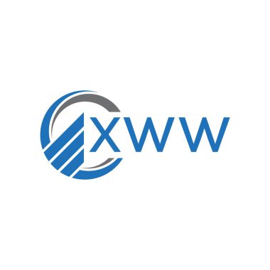 Beyaz arka planda XWW Düz Muhasebe logosu tasarımı. XWW yaratıcı harflerin baş harfleri grafik harfi logosu konsepti. XWW işletme finans logosu tasarımı.