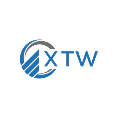 Beyaz arka planda XTW Düz muhasebe logosu tasarımı. XTW yaratıcı baş harfleri büyüyen grafik harf logosu kavramı. XTW işletme finans logosu tasarımı.