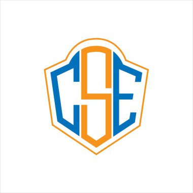 CSE abstract monogram shield logo design on white background. CSE creative initials letter logo.	