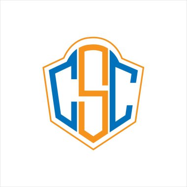 CSC abstract monogram shield logo design on white background. CSC creative initials letter logo.	