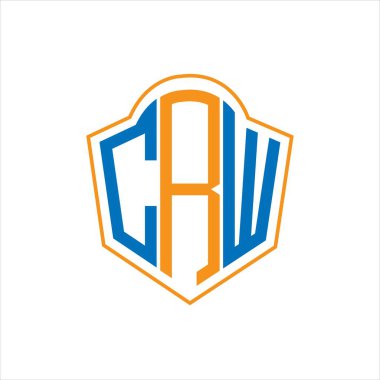 CRW abstract monogram shield logo design on white background. CRW creative initials letter logo.	