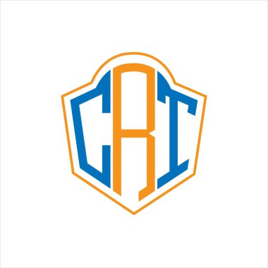 CRT abstract monogram shield logo design on white background. CRT creative initials letter logo.	