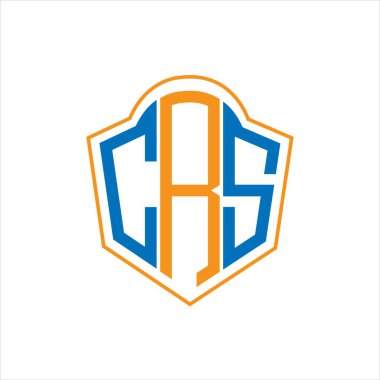 CRS abstract monogram shield logo design on white background. CRS creative initials letter logo.	