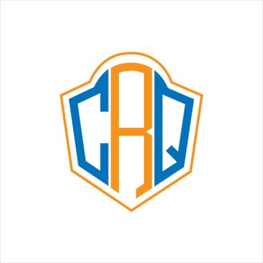 CRQ abstract monogram shield logo design on white background. CRQ creative initials letter logo.	