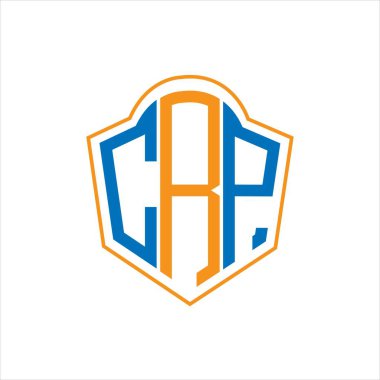 CRP abstract monogram shield logo design on white background. CRP creative initials letter logo.	