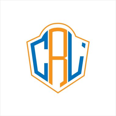 CRL abstract monogram shield logo design on white background. CRL creative initials letter logo.	