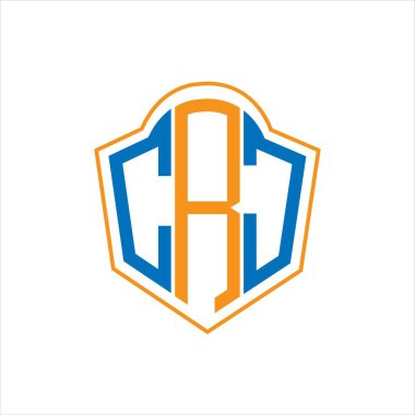 CRJ abstract monogram shield logo design on white background. CRJ creative initials letter logo.	