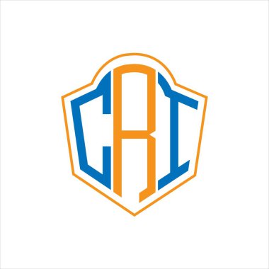 CRI abstract monogram shield logo design on white background. CRI creative initials letter logo.	