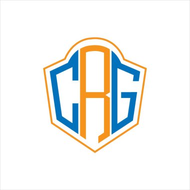 CRG abstract monogram shield logo design on white background. CRG creative initials letter logo.	