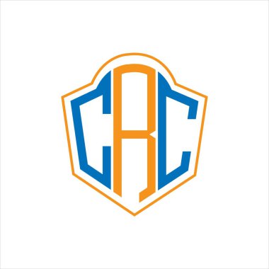 CRC abstract monogram shield logo design on white background. CRC creative initials letter logo.	