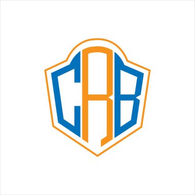 CRB abstract monogram shield logo design on white background. CRB creative initials letter logo.	