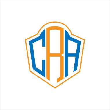 CRA abstract monogram shield logo design on white background. CRA creative initials letter logo.	