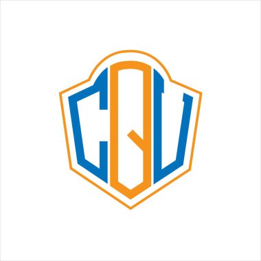 CQU abstract monogram shield logo design on white background. CQU creative initials letter logo.	