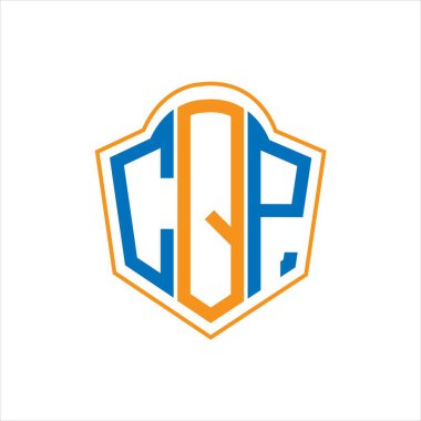 CQP abstract monogram shield logo design on white background. CQP creative initials letter logo.	
