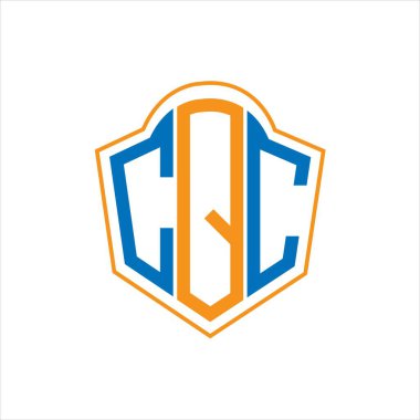 CQC abstract monogram shield logo design on white background. CQC creative initials letter logo.	