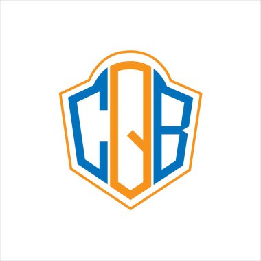 CQB abstract monogram shield logo design on white background. CQB creative initials letter logo.	