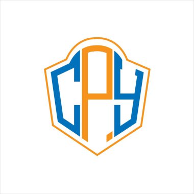 CPY abstract monogram shield logo design on white background. CPY creative initials letter logo.	