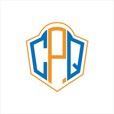 CPQ abstract monogram shield logo design on white background. CPQ creative initials letter logo.	