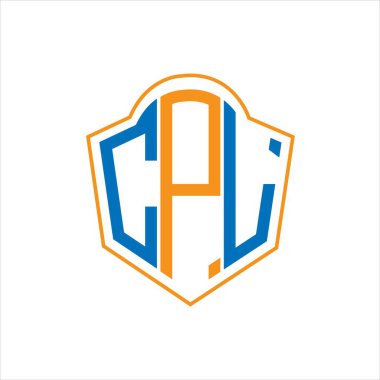 CPL abstract monogram shield logo design on white background. CPL creative initials letter logo.	