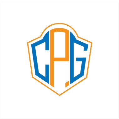 CPG abstract monogram shield logo design on white background. CPG creative initials letter logo.	