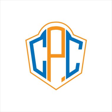 CPC abstract monogram shield logo design on white background. CPC creative initials letter logo.	