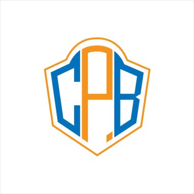 CPB abstract monogram shield logo design on white background. CPB creative initials letter logo.	