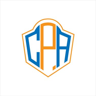 CPA abstract monogram shield logo design on white background. CPA creative initials letter logo.	