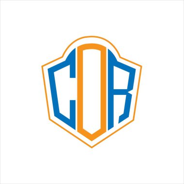 COR abstract monogram shield logo design on white background. COR creative initials letter logo.	