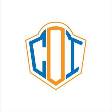 COI abstract monogram shield logo design on white background. COI creative initials letter logo.	