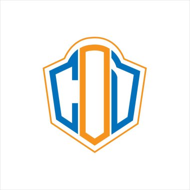 COD abstract monogram shield logo design on white background. COD creative initials letter logo.	