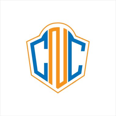 CNC abstract monogram shield logo design on white background. CNC creative initials letter logo.	