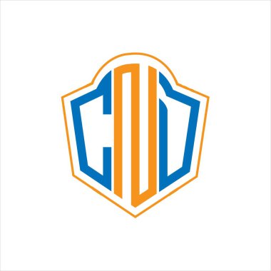 CND abstract monogram shield logo design on white background. CND creative initials letter logo.	