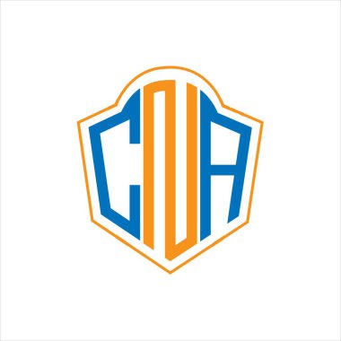 CNA abstract monogram shield logo design on white background. CNA creative initials letter logo.	