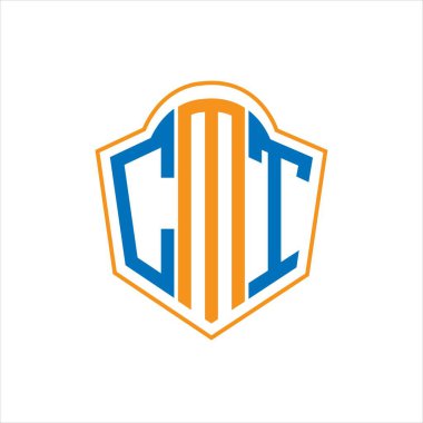 CMT abstract monogram shield logo design on white background. CMT creative initials letter logo.	