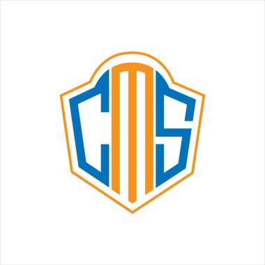 CMS abstract monogram shield logo design on white background. CMS creative initials letter logo.	