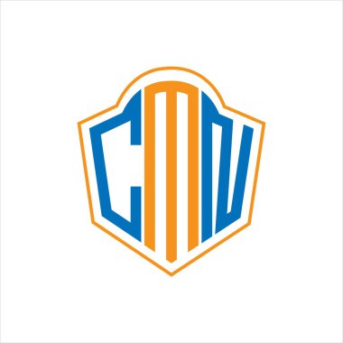 CMN abstract monogram shield logo design on white background. CMN creative initials letter logo.	
