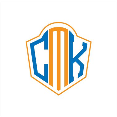 CMK abstract monogram shield logo design on white background. CMK creative initials letter logo.	