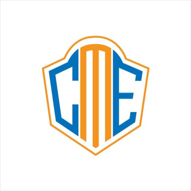 CME abstract monogram shield logo design on white background. CME creative initials letter logo.	