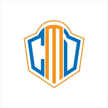 CMD abstract monogram shield logo design on white background. CMD creative initials letter logo.	