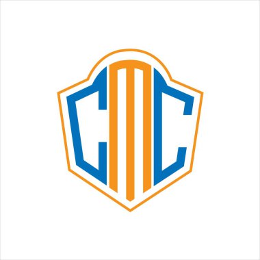 CMC abstract monogram shield logo design on white background. CMC creative initials letter logo.	
