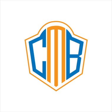 CMB abstract monogram shield logo design on white background. CMB creative initials letter logo.	