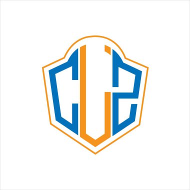CLZ abstract monogram shield logo design on white background. CLZ creative initials letter logo.	