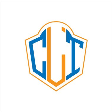 CLT abstract monogram shield logo design on white background. CLT creative initials letter logo.	