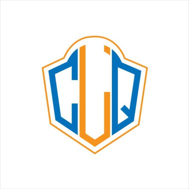 CLQ abstract monogram shield logo design on white background. CLQ creative initials letter logo.	
