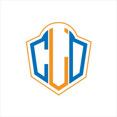 CLO abstract monogram shield logo design on white background. CLO creative initials letter logo.	