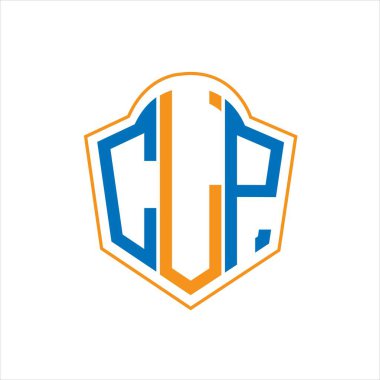 CLP abstract monogram shield logo design on white background. CLP creative initials letter logo.	
